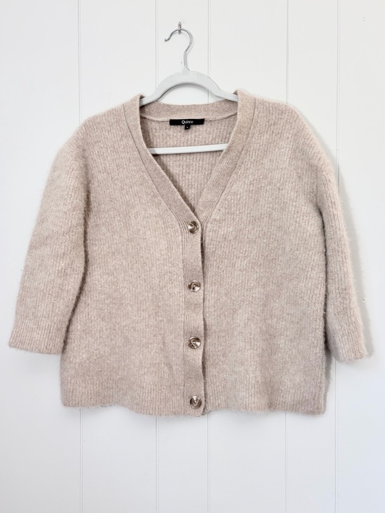 Quince Sweaters - Quince 100% Cashmere Button Down Cardigan Beige Plush Large